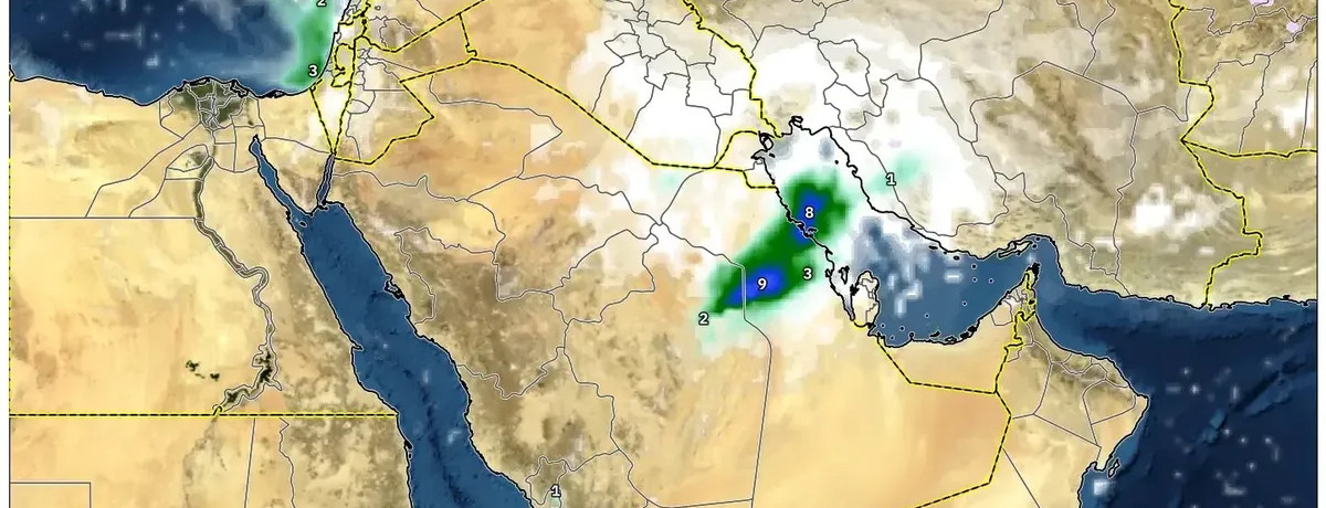 أمطار غزيرة تُغرق الرياض – هطول 5.5 مم وهبّات رياح 28 كم/س يوم الاثنين 15 ديسمبر 2025