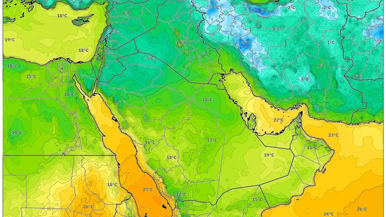 رياح ساحلية عاتية بسرعة 150 كم/س تهدد سواحل البحر الأحمر – طقس مشمس في أنحاء الشرق الأوسط يوم 27 ديسمبر 2025 – التوقعات
