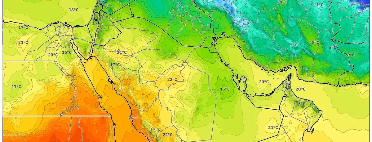 أجواء دافئة وجافة في 23 يناير 2026 – ارتفاع في درجات الحرارة وسماء صافية