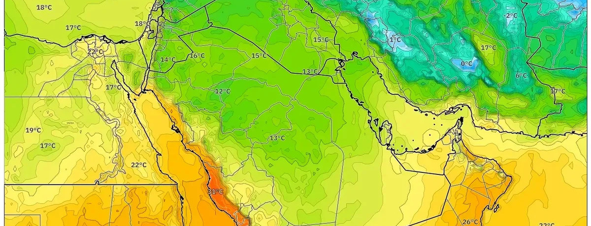توقعات عطلة نهاية أسبوع مشمسة ودافئة في السعودية: 24–26 يناير 2026 – حرٌّ صحراوي جاف ونسائم لطيفة في الأفق!