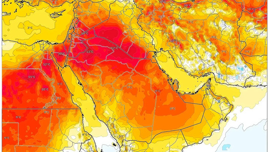 لا اضطرابات متوقعة لكن يُنصح بالإكثار من شرب الماء مع دفء الظهيرة. درجات حرارة أعلى من المعدل تصل إلى 29°C في الرياض و34°C قرب مكة تحت سماء صافية — غدًا 9 فبراير 2026