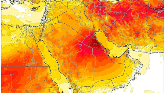 ازدياد الإحساس بالحرارة مع دفء أعلى من المعدل بـ 5–10 درجات مئوية؛ أجواء جافة ومستقرة تحت تأثير مرتفع جوي تتحول إلى غيوم غالبًا — غدًا الأربعاء 11 فبراير 2026