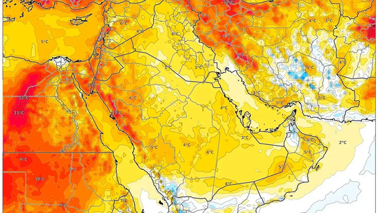أجواء دافئة ومشمسة وجافة أعلى من المعدلات المعتادة — الأسبوع القادم: 16–22 فبراير 2026
